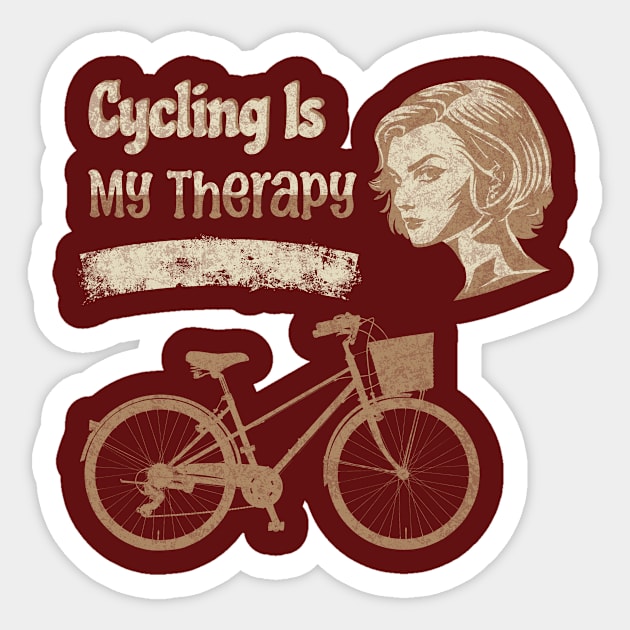 Cycling Therapy Woman T-shirt Sticker by With Own Style